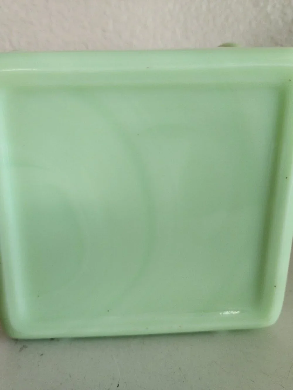 Jeannette Jadeite Jadite SALT BOX Uranium Green Glass Jade ite No Lid Very HTF